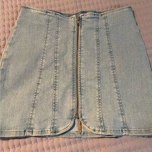 We The Free Blue A-line Mini Skirt Casual